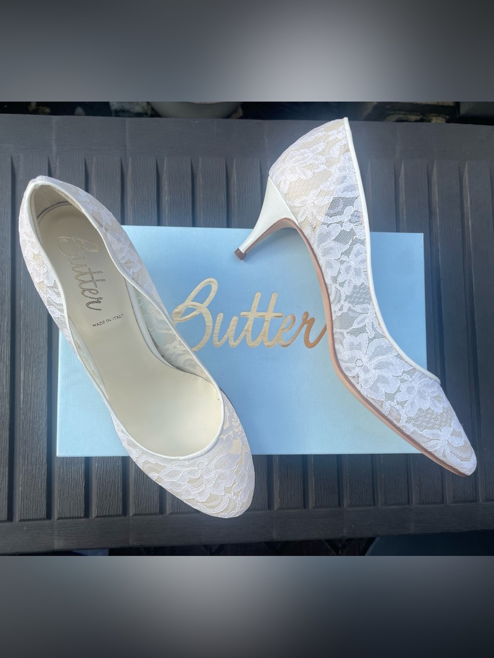 Women’s Butter - Ivory Lace Wedding Pumps 9.5 - Picture 3 of 11